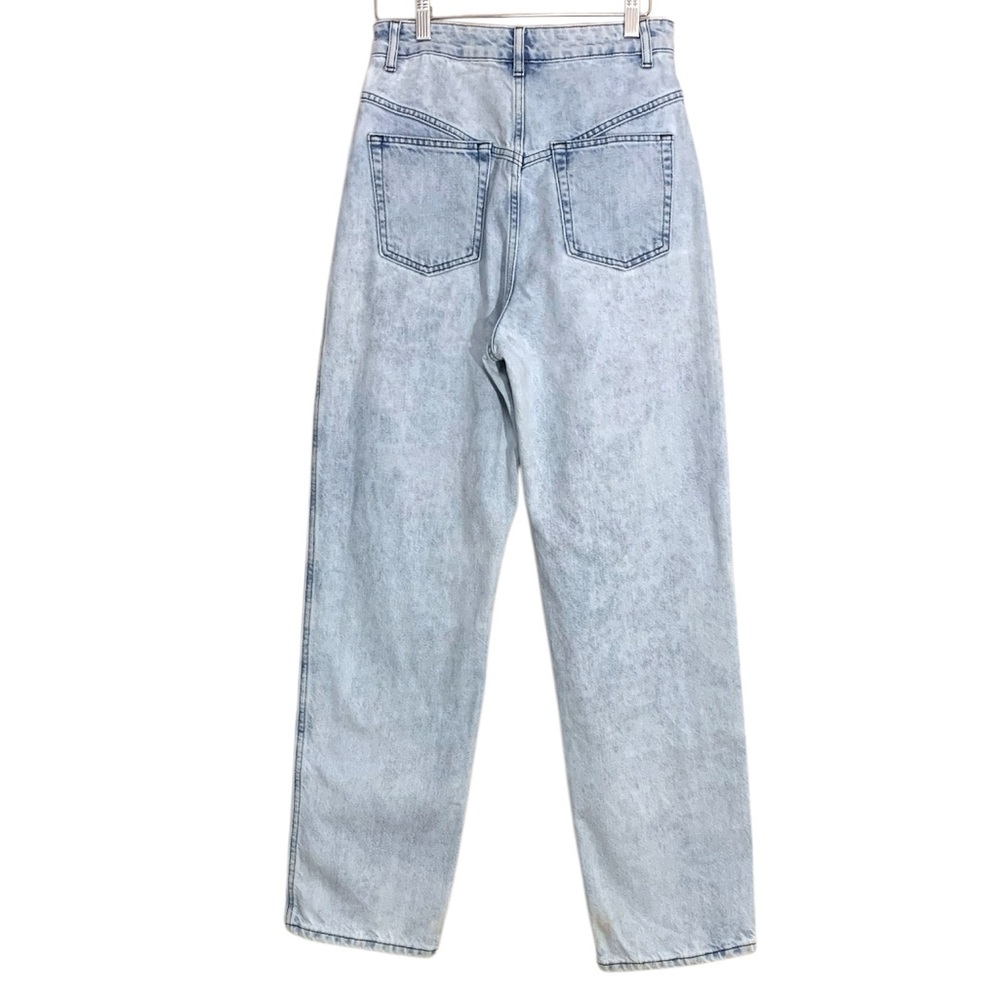 Sandro High Waisted Front Yoke Straight Leg Jeans In Light Wash | Size EU 36 - Picture 8 of 16